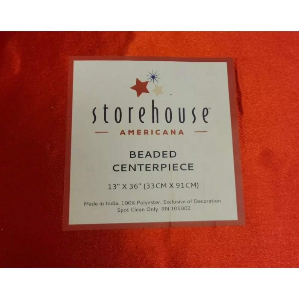 Patriotic Beaded TableRunner Centerpiece 13x36 Table runner Storehouse J…